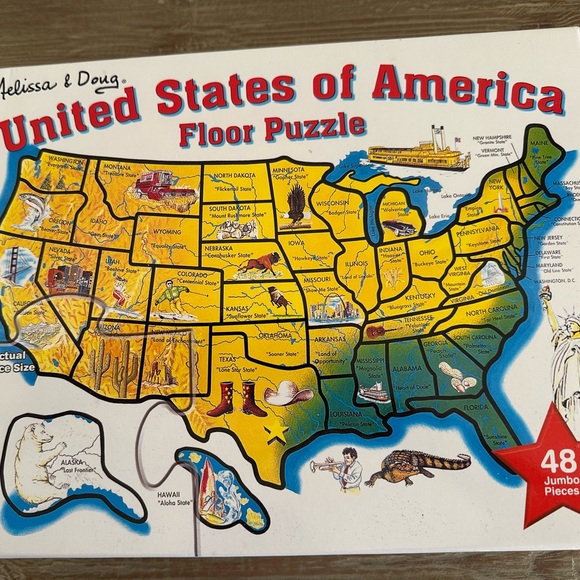 Melissa & Doug Toys Melissa Doug Colorful Usa Map Floor
